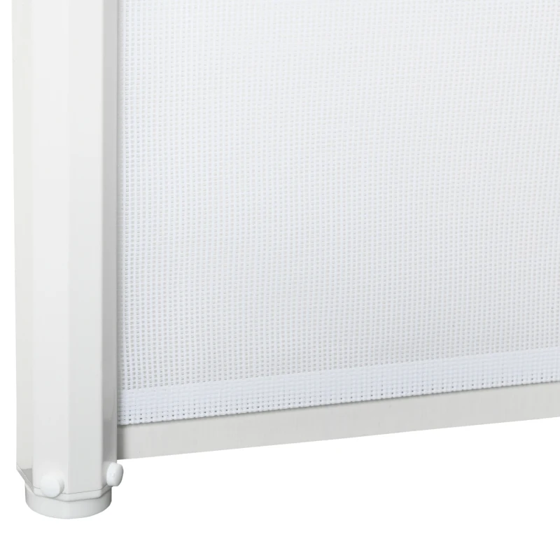 PawHut Barrière de sécurité chien barrière rétractable automatique barrière escaliers couloirs portes 115 x 82,5 m teslin acier blanc
