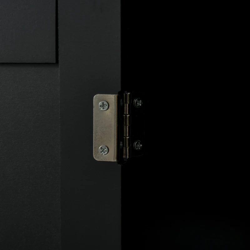 HOMCOM Carrello da Cucina in Legno con 2 Cassetti, Armadietto 3 Ante e 4 Ruote, 121x46x91cm, Nero
