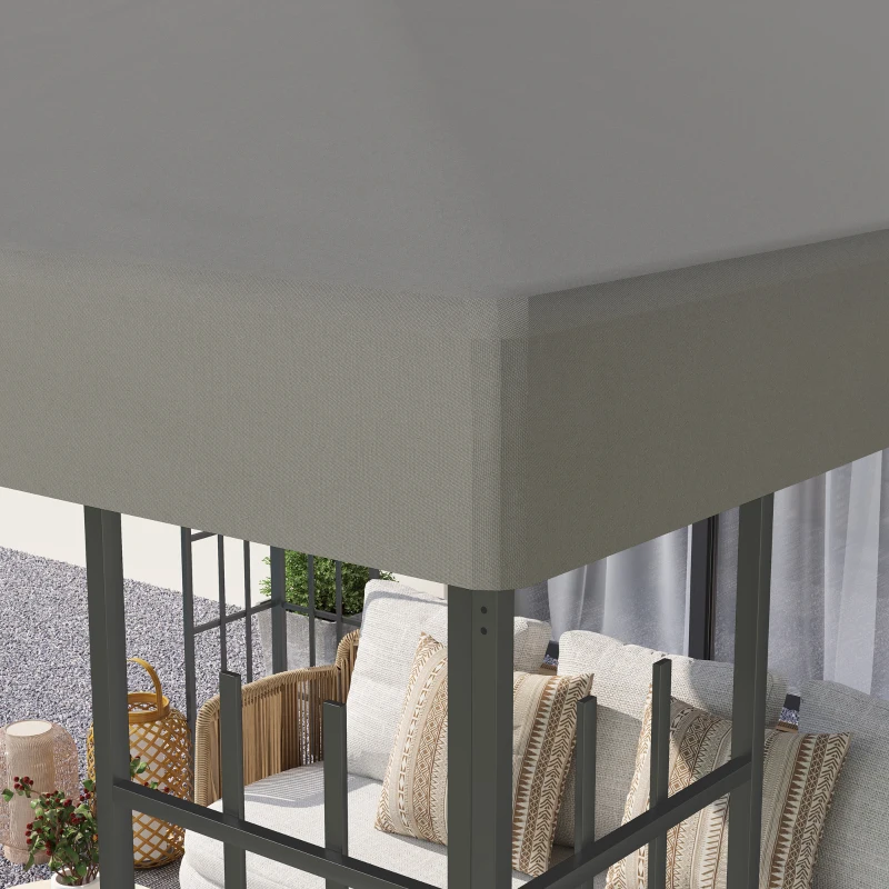 Outsunny 3 x 3(m) Gazebo Frame Replacement - Grey