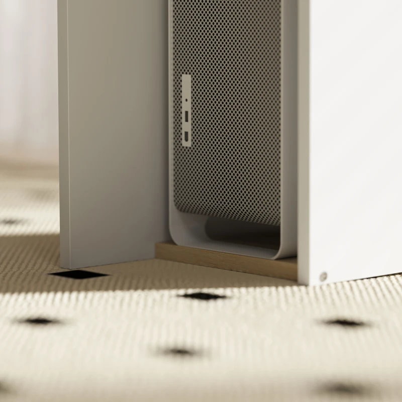 HOMCOM Scrivania Moderna per PC con Libreria, Scaffale e Porta CPU, 113x45x138.5 cm, Rovere