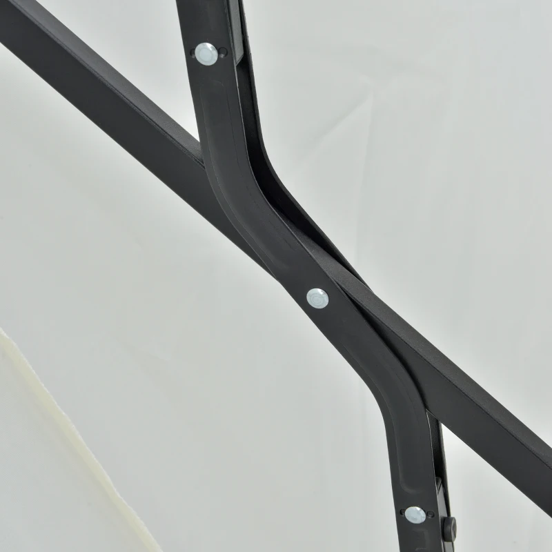 Outsunny Ombrellone Semicircolare con Manovella e Tettuccio Anti UV, 200x190x240 cm, Crema