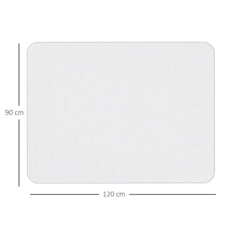 HOMCOM Tapis de chaise de bureau rectangulaire, antidérapants en plastique transparent 90x120cm