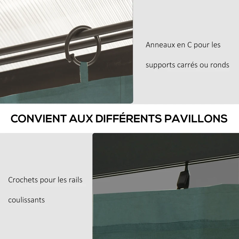 Outsunny 4 parois latérales pour pavillon de jardin tonnelle rigide 300 x 300 cm protéger de la pluie vent soleil gris