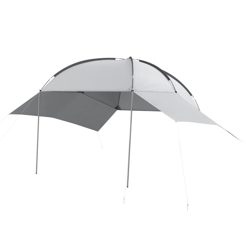 Outsunny Tendalina ad Arco Portatile con Pareti Laterali, in Poliestere e Acciaio, 300x262x230-260 cm, Grigio