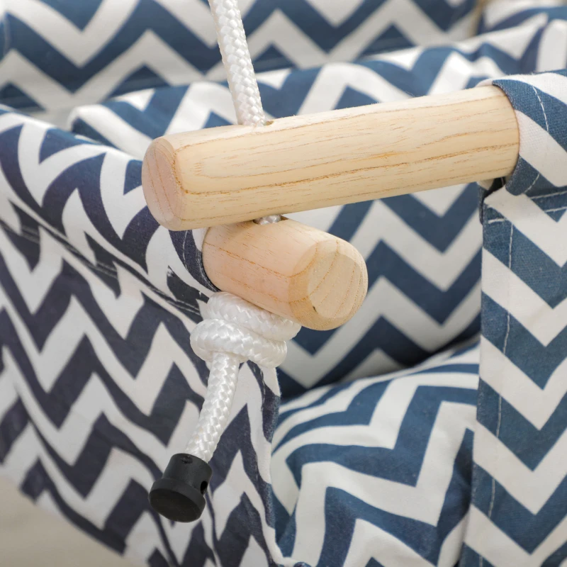 AIYAPLAY Balançoire pour bébé siège bébé balançoire avec barre de sécurité et corde réglable de 110 à 180 cm en tissu bleu