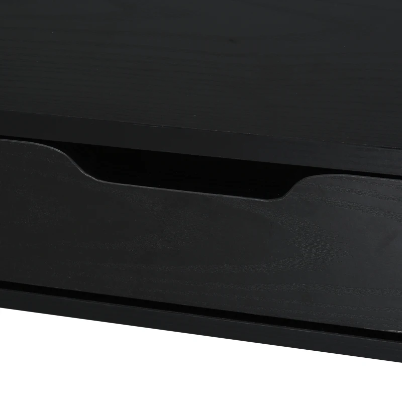 HOMCOM Bureau Informatique Style Industriel Grand Plateau dim. 120L x 60l x 75H cm 2 tiroirs Panneaux Particules métal Noir