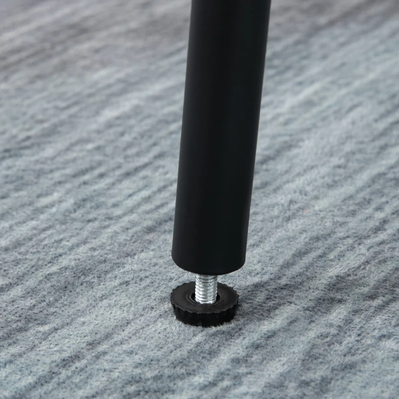 HOMCOM Juego de 2 Taburetes Altos de Cocina Tapizado Microfibra Taburetes de Bar Estilo Moderno 48,5x53,5x96 cm Negro