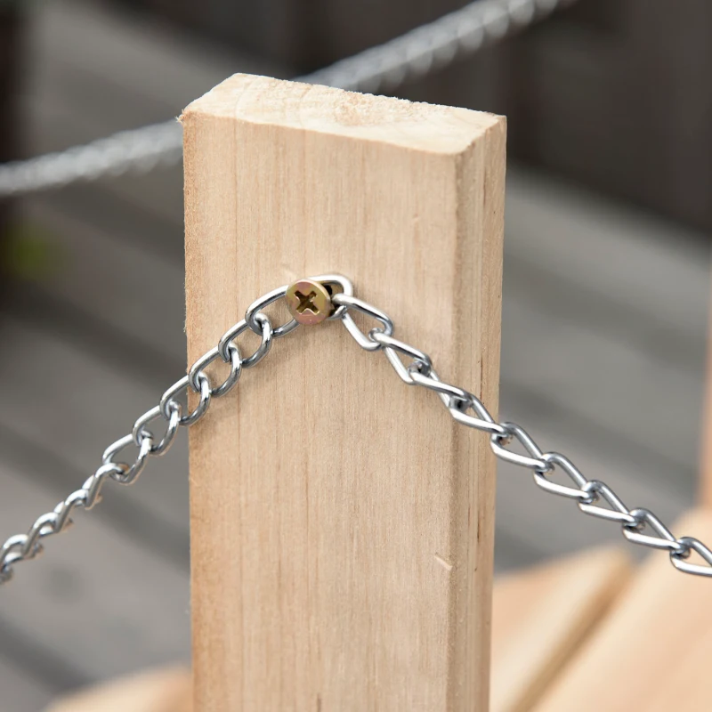 Outsunny Ponte da Giardino in Legno per Laghetto con Passerella ad Arco