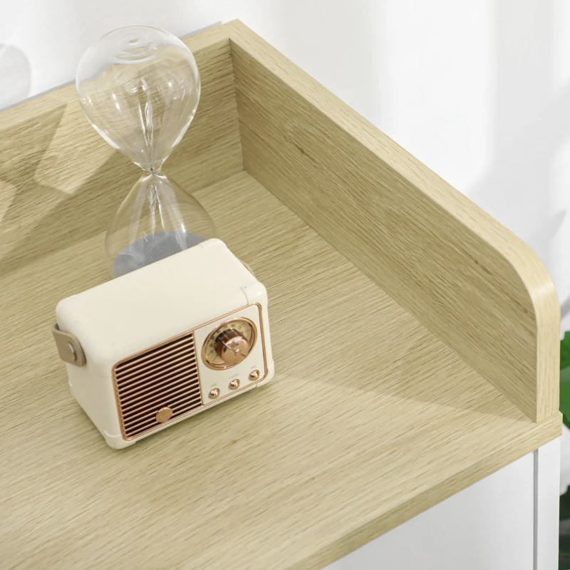 HOMCOM Mobiletto Multiuso con Armadietto e Ripiani Aperti, Mobile da Soggiorno, Cucina, Ufficio in Legno Bianco, 60x30x78cm