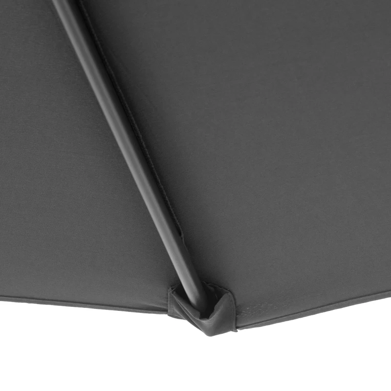 Outsunny Ombrellone da Giardino 3x2.5 m a Braccio e Inclinabile con Manovella, in Acciaio e Poliestere Grigio