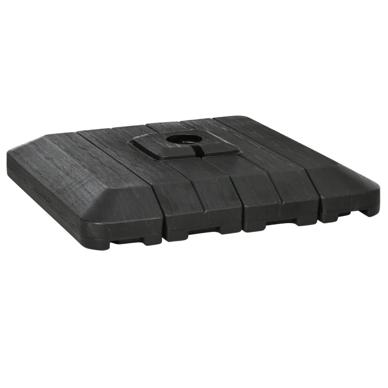 Outsunny Pesos para Base de Sombrilla en Cruz  4 Piezas Rellenables con 100 kg Agua o 135 kg Arena 98x98x18,5 cm Negro