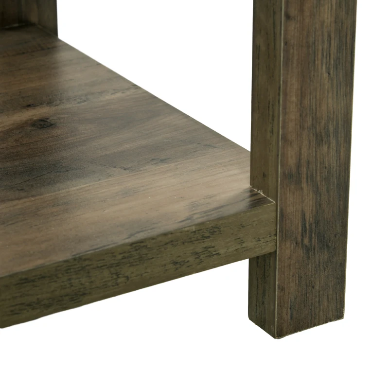 HOMCOM Mesa Consola para Recibidor Multifuncional Diseño Colonial Vintage con 2 Puertas Estante Inferior Base Elevada Estable 90x39x80,5 cm Gris