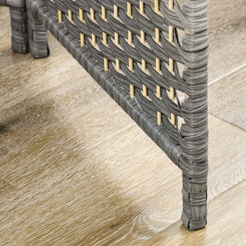 HOMCOM Paravent intérieur en bois 4 panneaux séparateur de pièce pliable pour salon chambre 180 x 180 cm gris mélangé