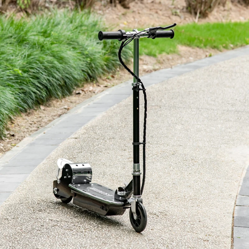 HOMCOM Trottinette Électrique 120 W Pliable pour Enfants de 7 à 12 Ans 10 Km/h Max. Hauteur Guidon Réglable 2 Roues en PU Coloris Noir et Argent