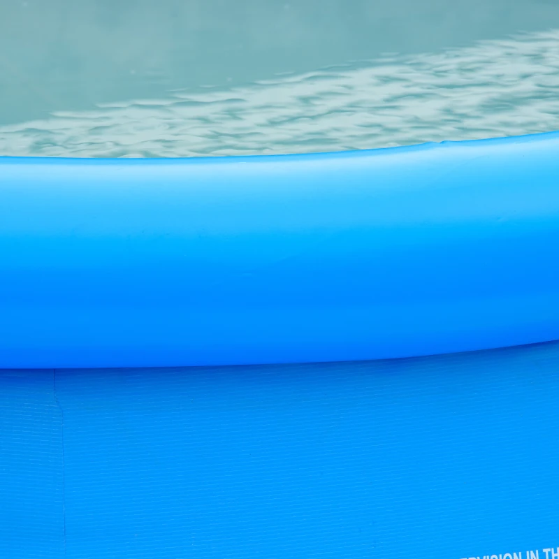 Outsunny 274cm x 76cm Inflatable Swimming Pool Family-Sized Blow Up Pool Round Paddling Pool with Hand Pump for Adults, Outdoor, Garden and Backyard, Blue