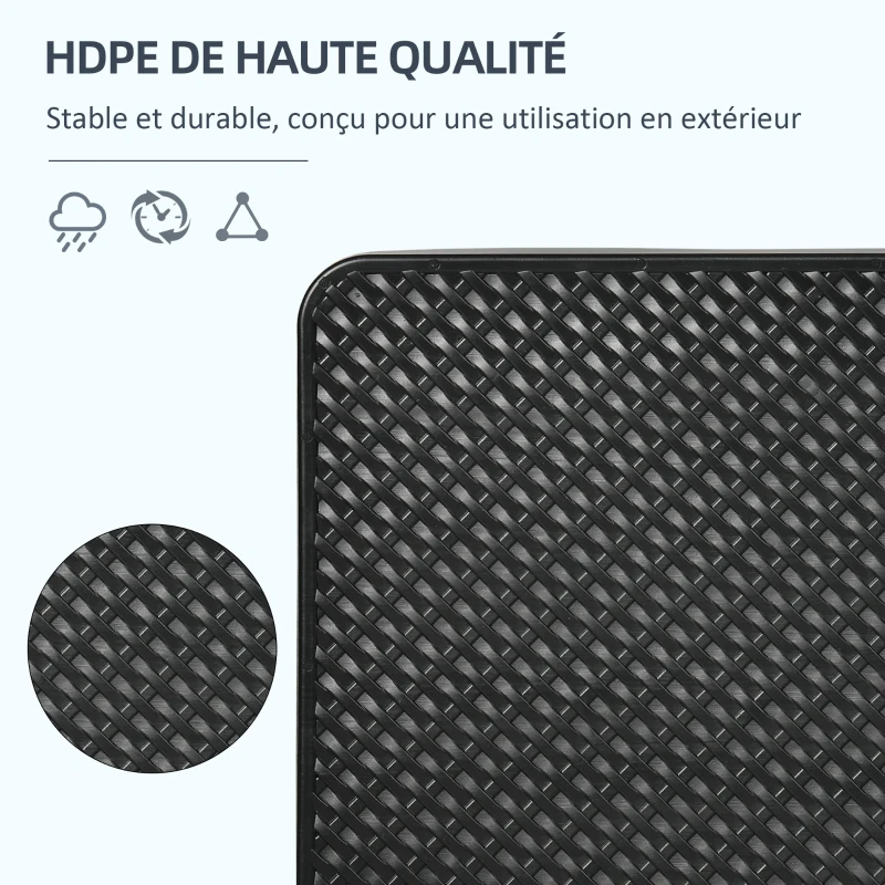 Outsunny Lot de 4 dalles de lestage pour parasol déporté à remplir d'eau ou de sable jusqu'à 60/80 kg 100 x 100 x 8 cm noir