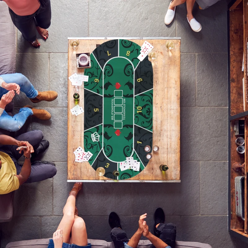 SPORTNOW Tapis de poker dessus de table de poker jusqu'à 6 joueurs sac de transport antidérapant 120 x 60 x 0,2 cm vert et noir