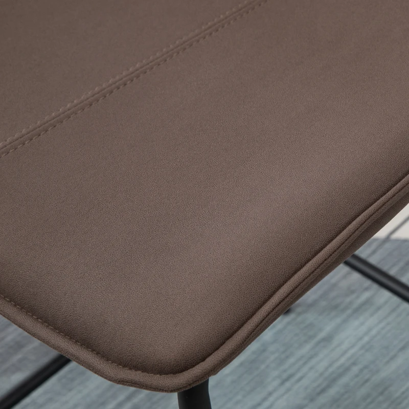 HOMCOM Juego de 2 Taburetes Altos de Cocina Tapizado Microfibra Taburetes de Bar Estilo Moderno 48,5x53,5x96 cm Negro