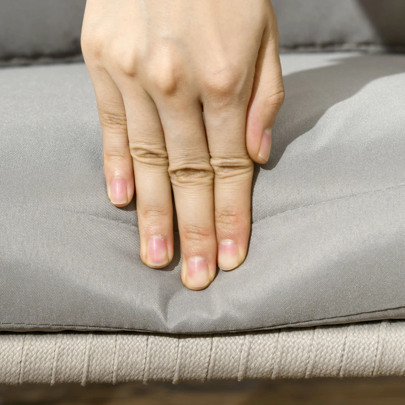 Outsunny Lot de 2 fauteuils chaises de jardin 2 places et métal et corde PE avec coussins, noir et gris