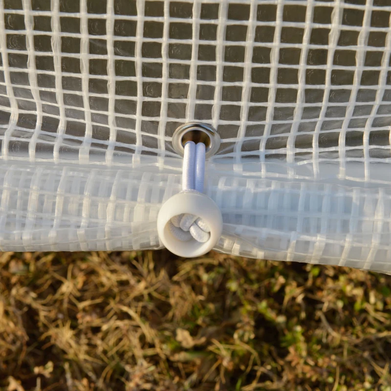 Outsunny Serra per Orto a Tunnel 6x3x2.4m Copertura in PE e Acciaio, Porta Avvolgibile e 8 Finestre