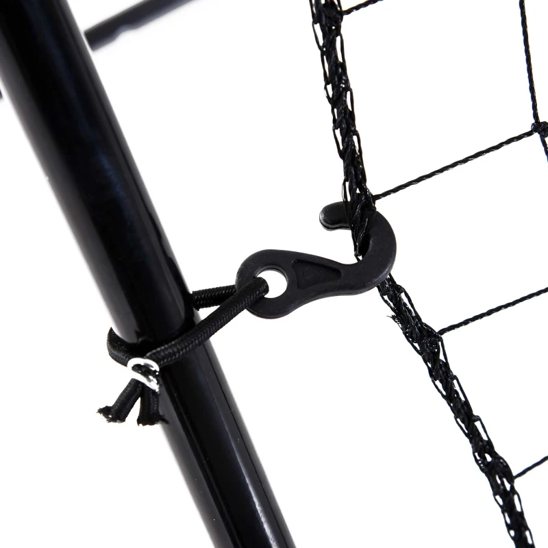 HOMCOM Rebounder per Calcio e Baseball Pieghevole con Zona di Precisione, in PE e Metallo, 123x90x174 cm, Nero