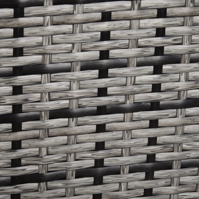 Outsunny Rattan Garden Armchair 10cm Cushion Outdoor Single Chair with Steel Frame, Grey