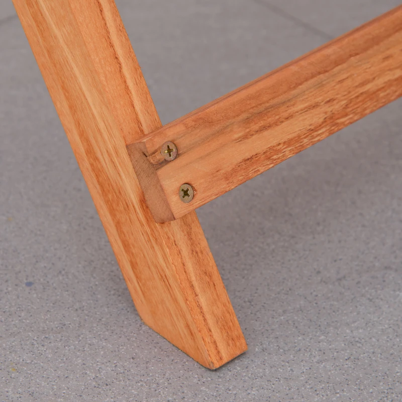 Outsunny Set 3 Pz Tavolo e Sedie da Giardino Pieghevoli e Salvaspazio in Legno di Pioppo