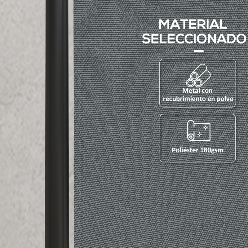 Outsunny Biombo de 4 Paneles Separador de Ambientes Plegable 221x172 cm Biombo Exterior para Terraza Patio Jardín Gris Oscuro