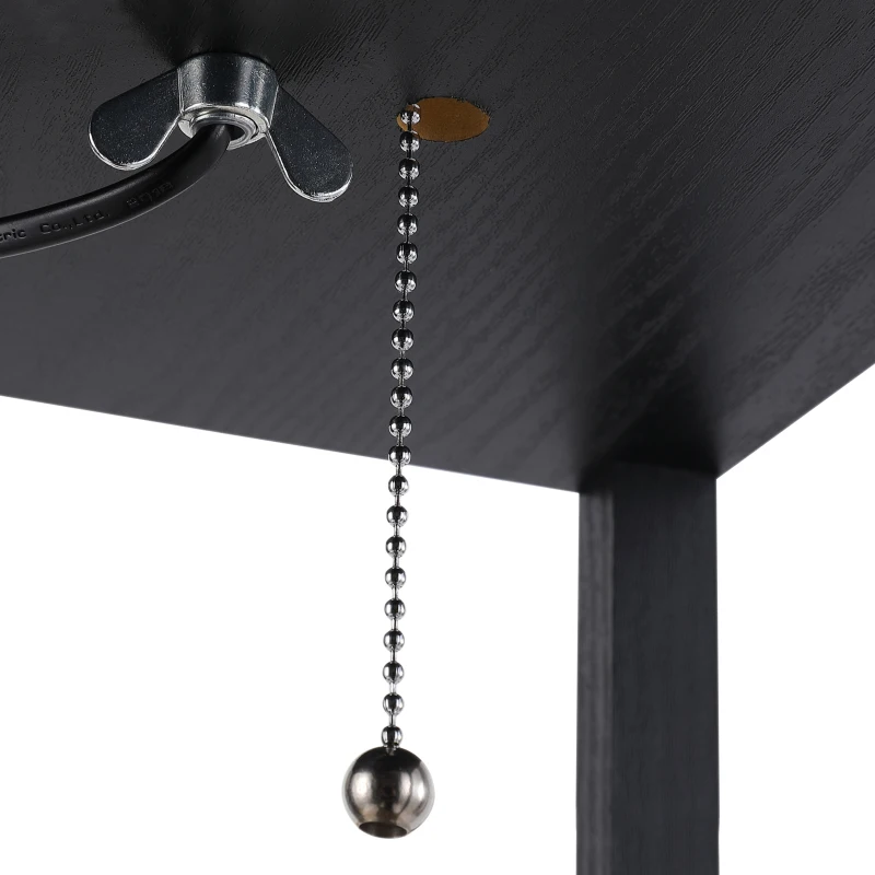 HOMCOM Lampada Lampadina da Terra Salvaspazio con Ripiani Durevole Cotone, MDF 26 x 26 x 160 cm Nero, bianco