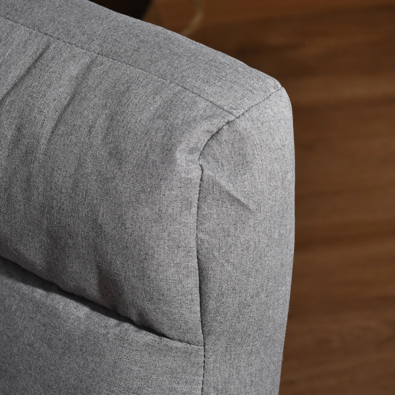 HOMCOM Poltrona Letto Singolo con Cuscino e Schienale Reclinabile su 5 Livelli, 62x78x70 cm, Grigio