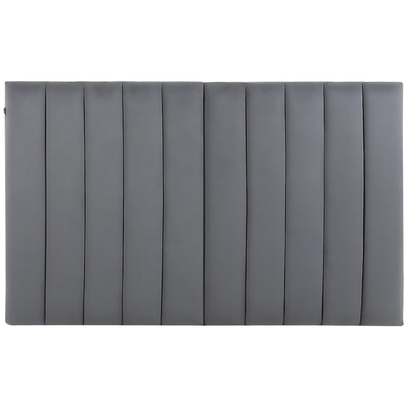 HOMCOM Tête de lit rembourrée panneau rembourrée panneau mural d'appoint revêtement en flanelle cadre en bois de caoutchouc 160 x 100 cm gris