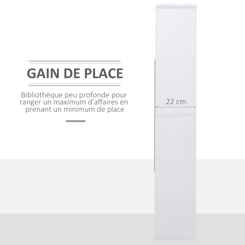 HOMCOM Bibliothèque étagère Meuble de Rangement 5 niches + 5 étagères Panneaux Particules Blanc