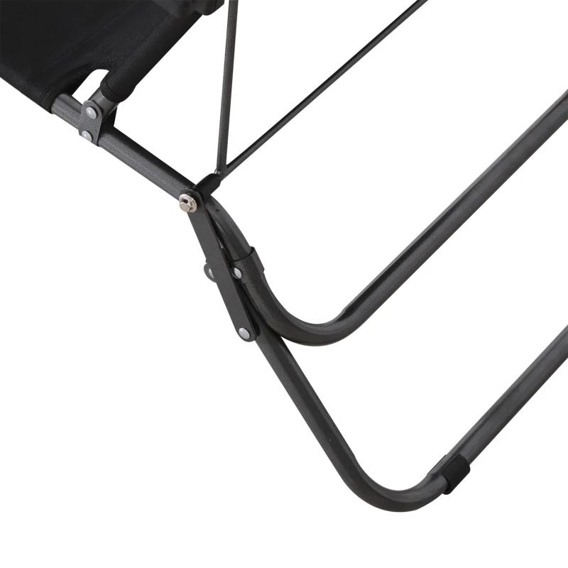 Outsunny Chaise Longue inclinable transat Bain de Soleil fauteuil relax jardin 2 en 1 Pliant têtière Amovible Charge Max. 136 Kg Toile Oxford Facile d'entretien Noir
