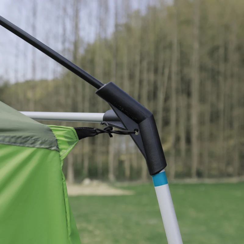 Outsunny Tenda da Campeggio a Tunnel per 4-8 Persone con 2 Stanze, Tenda Campeggio Familiare Impermeabile 3000mm con Porta, Finestre Laterali e Tasche, 405x305x225cm, Verde