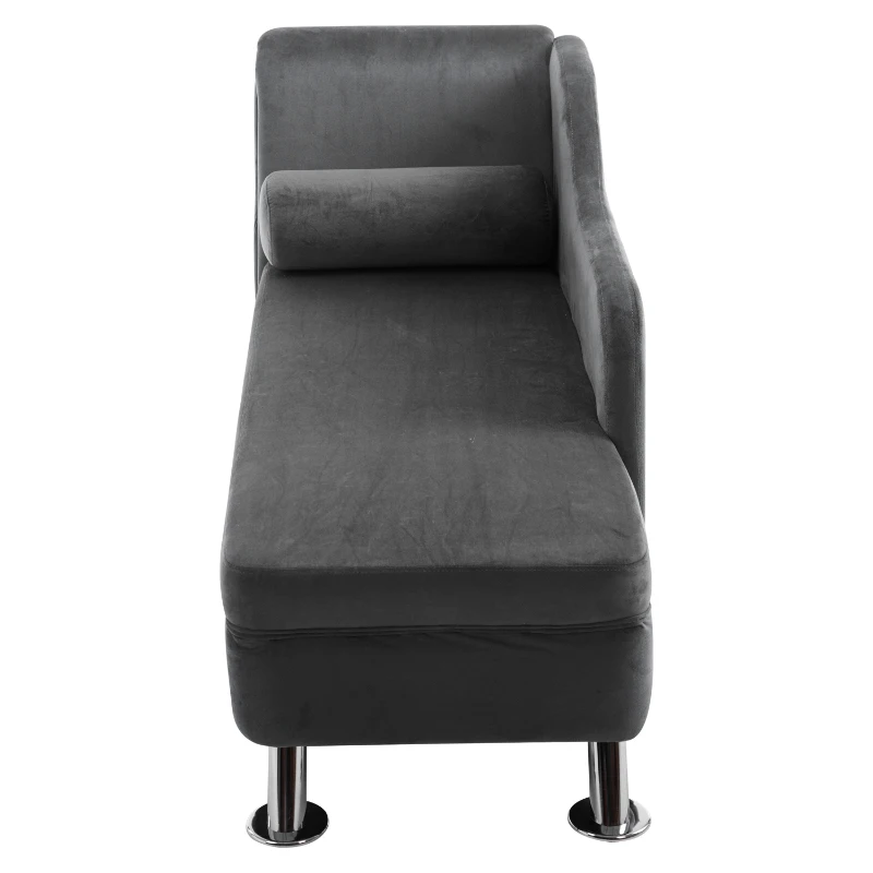 HOMCOM Sillón Relax con Cojín Almohada de Esponja Tapizado en Felpa 160x56x75cm