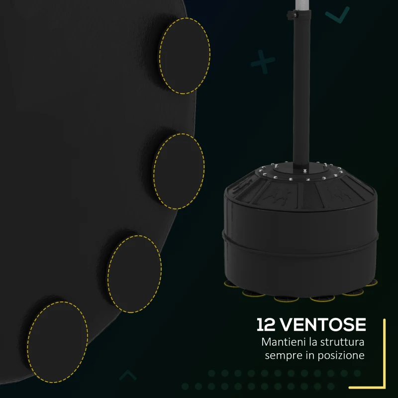 SPORTNOW Punching Ball con Barra Girevole per Adulti e Altezza Regolabile 1.6-2m, Nero