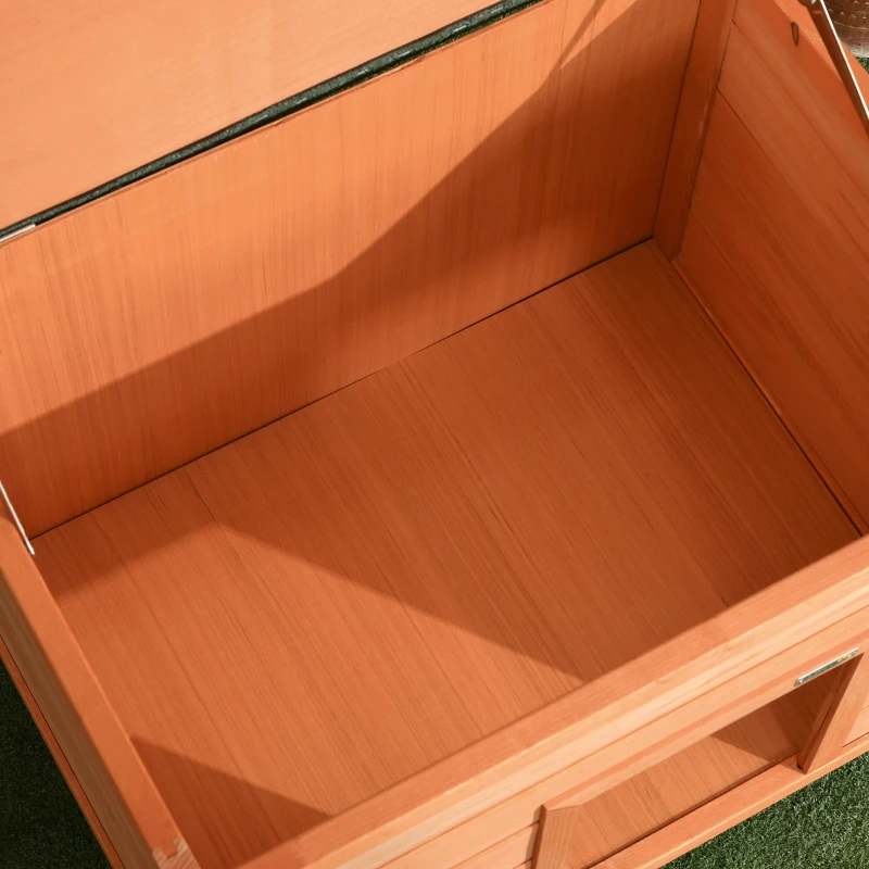 PawHut Caseta para Perro de Exterior con Tejado Abatible y Patas Antideslizantes para Interior y Exterior 82x58x58 cm Natural