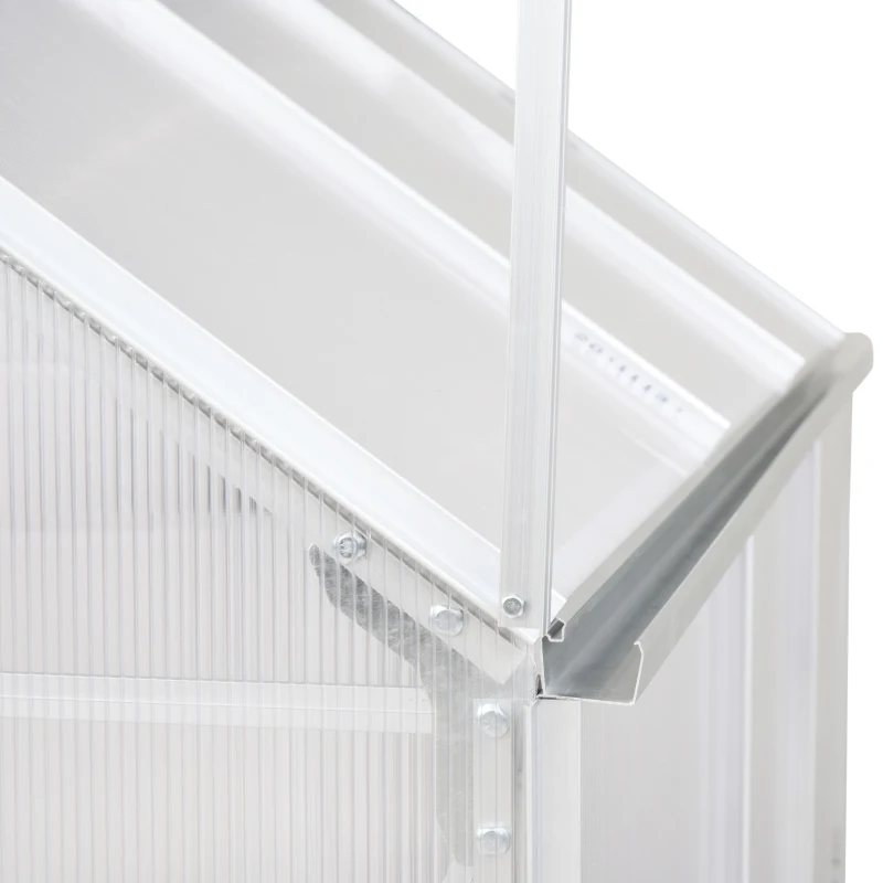 Outsunny Serre de Jardin Aluminium Tente Abri Plante Jardinage Polycarbonate 3,6 m² dim. 1,9L x 1,93l x 2,05H m Fondation Lucarne réglable Porte coulissante