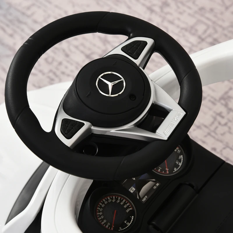 HOMCOM Porteur Enfants Voiture Enfant Multi-équipée 12-36 Mois Coffre klaxon Effet Musical polypropylène Blanc