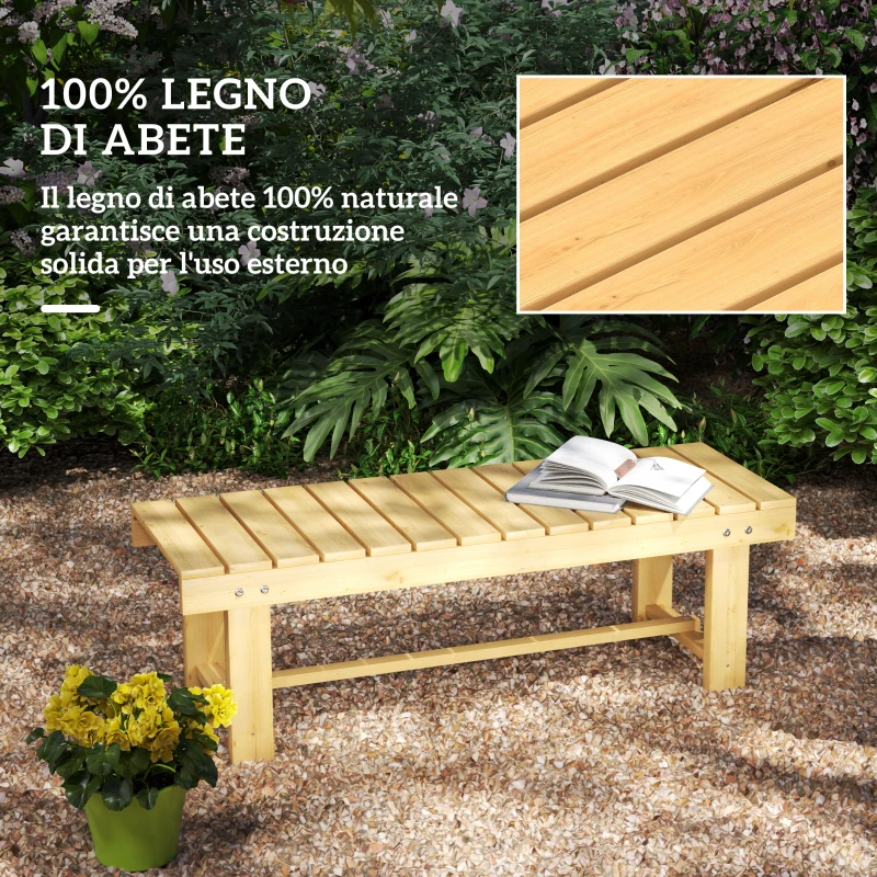 Outsunny Panchina da Esterni Impermeabile 2 Posti in Legno di Abete 110x38x35cm