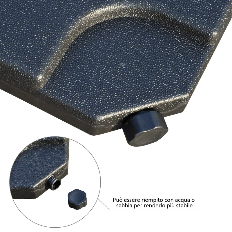 Outsunny  Set 4pz Base per Ombrellone da Giardino in Plastica 50 × 50 × 7.5cm