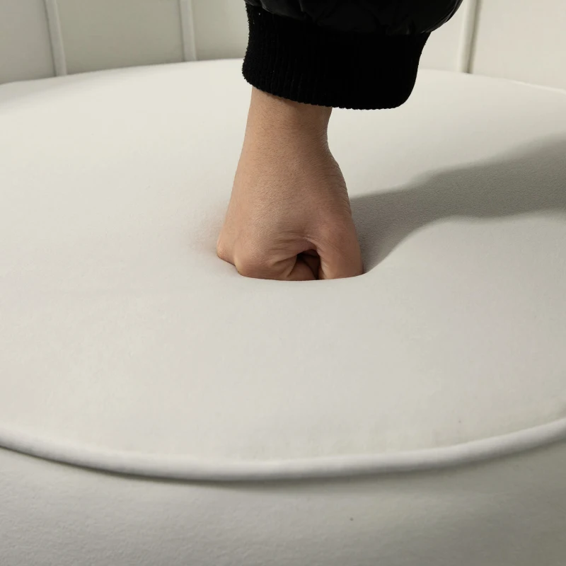 HOMCOM Fauteuil Coquillage Fauteuil Design dim. 79L x 77l x 77H cm Pieds dorés effilés Velours Blanc