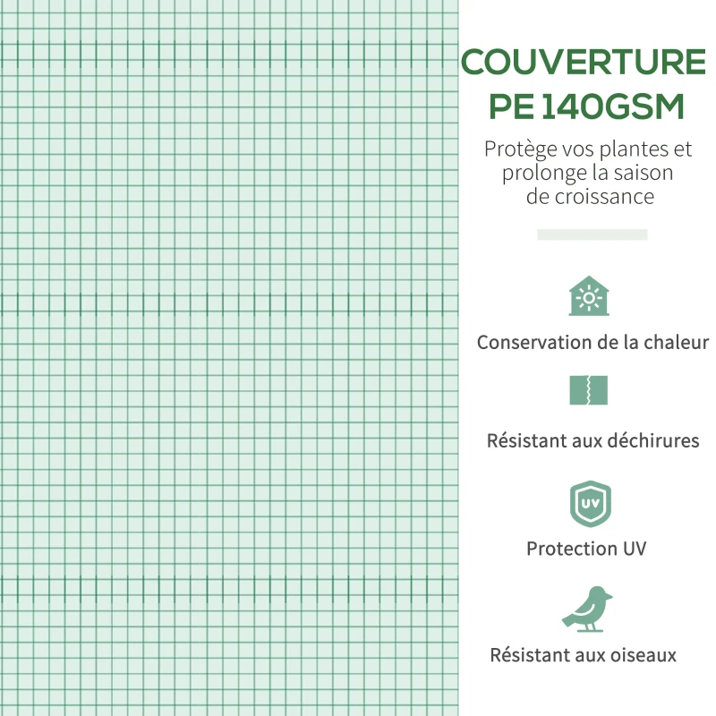 Outsunny Serre de jardin tunnel 10,4 m² serre de jardin anti-UV porte zippée enroulable fenêtres maille 350 x 300 x 200 cm vert