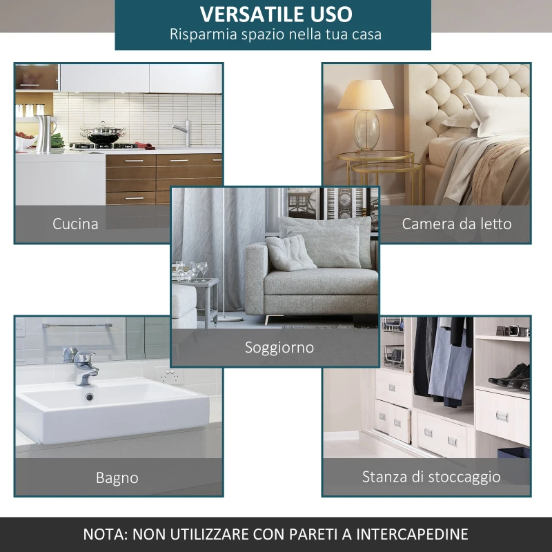 HOMCOM Kit Binario per Porta Scorrevole Singola Stile Rustico in Acciaio al Carbonio, Marrone