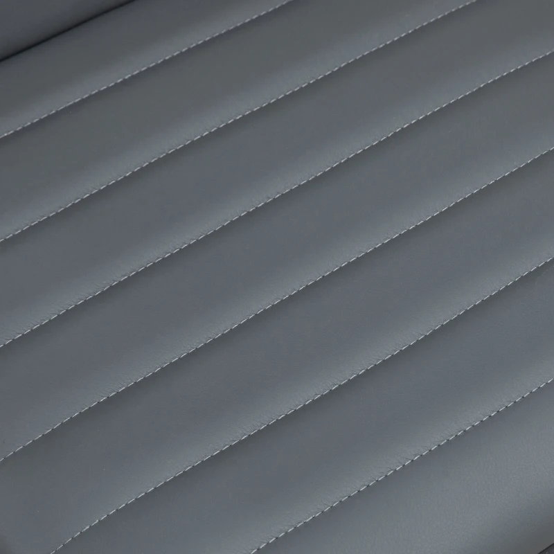 HOMCOM Armless Task Desk Chair, Swivel Office Chair with Faux Leather, Adjustable Seat Height, Chrome Base, Wheels for Home, Dark Grey