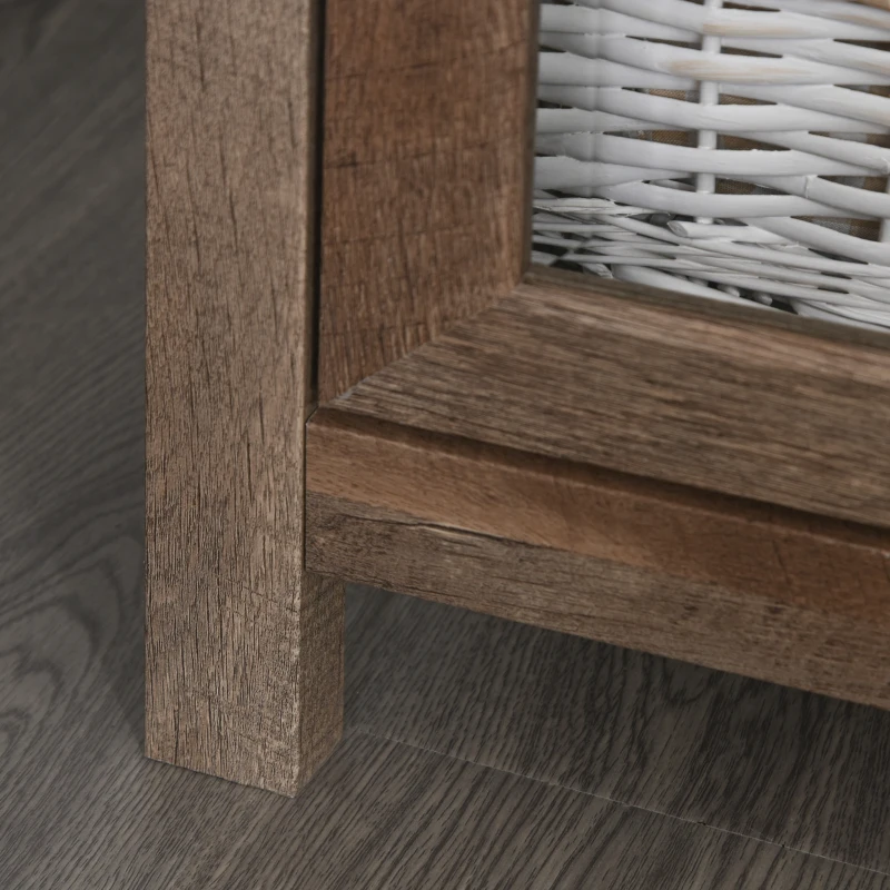 HOMCOM Bibliothèque Vitrine Buffet de Cuisine Armoire Rustique Multi-rangements 2 étagères dim. 76 x 40 x 180 cm