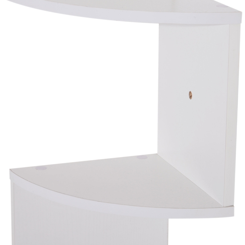 HOMCOM Étagère d'angle Murale de Rangement Forme Zigzag 20L x 20l x 126H cm 5 Niveaux Bois Blanche