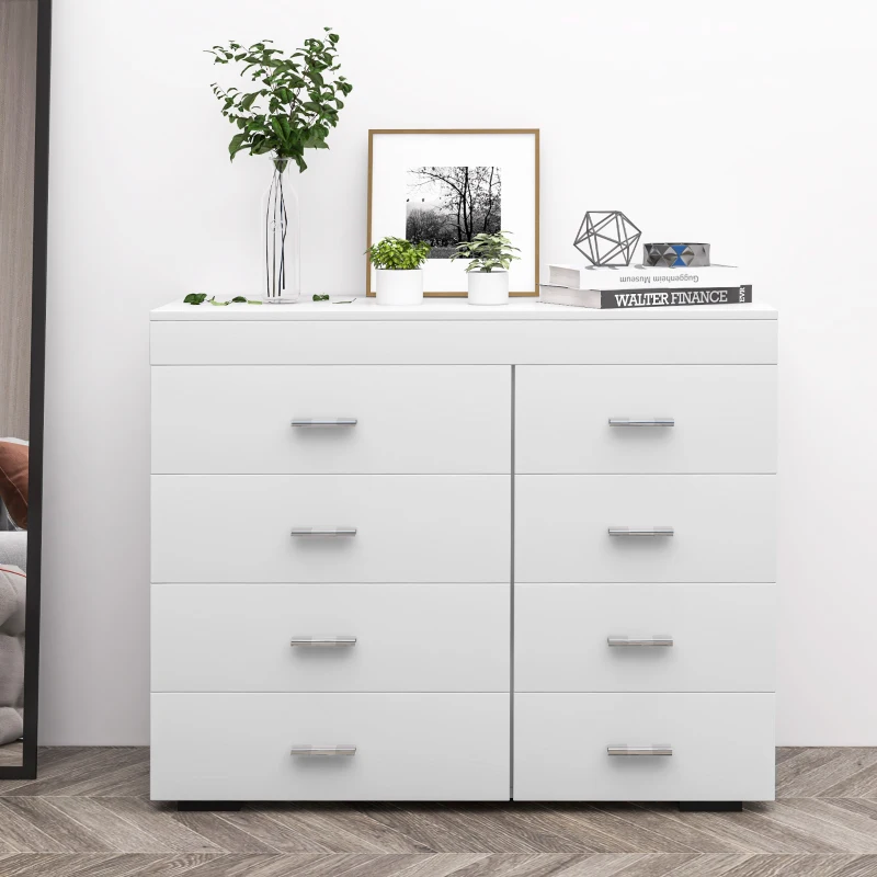 HOMCOM Mobile con Cassetti Cassettiera in Legno per Camera, Cucina, Bagno 90×35×73cm Bianca