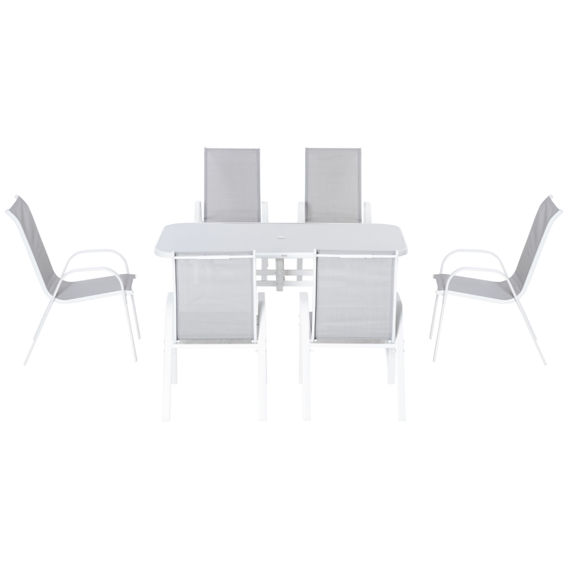 Outsunny Seven-Piece Outdoor Dining Set - Grey
