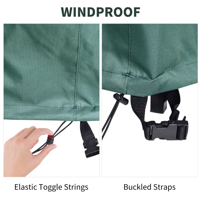 Outsunny Garden Patio Large Furniture Set Round Cover 600D Oxford Waterproof, Ф193 x 80H cm, Green